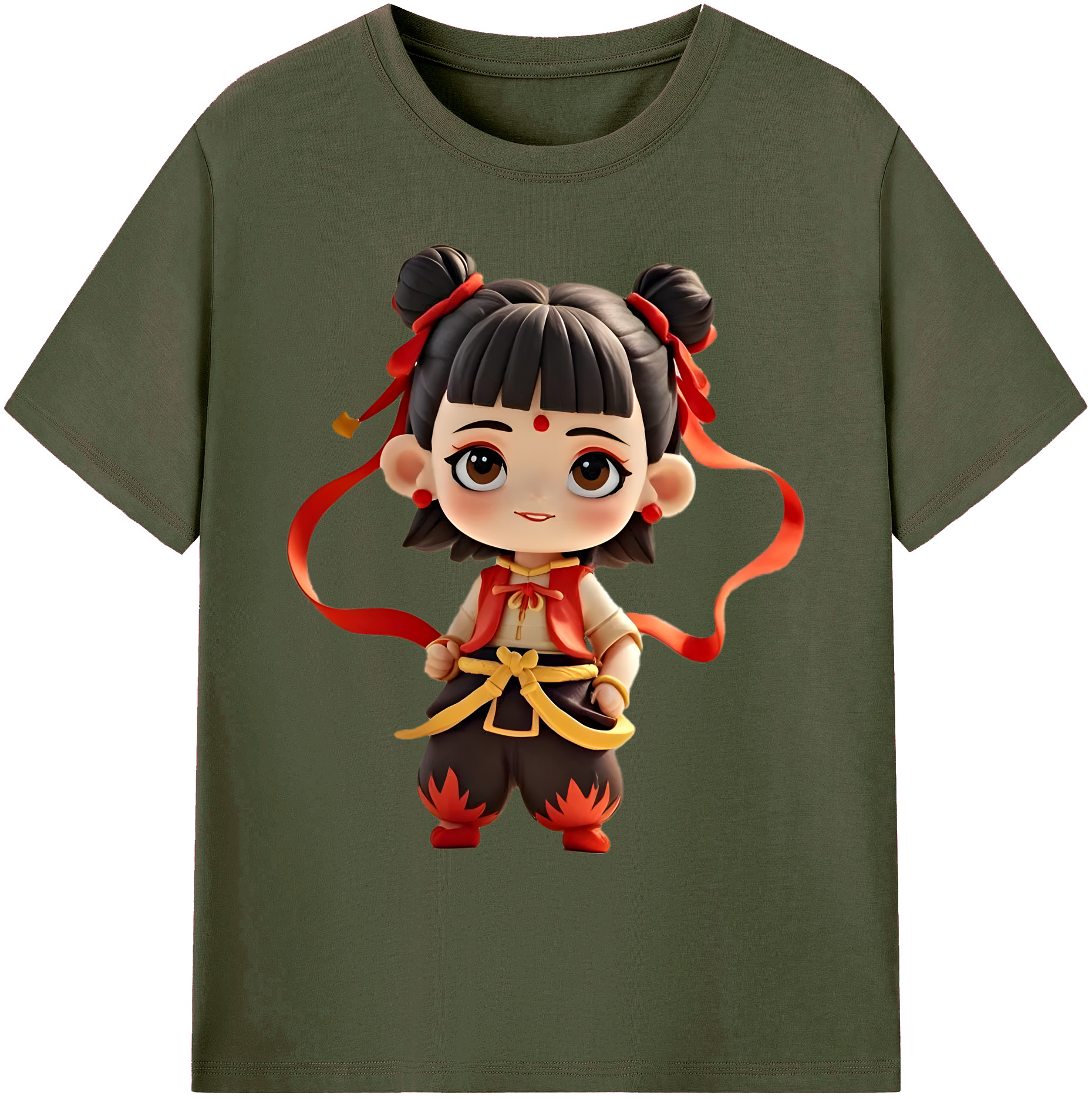 （画像用） Ne Zha 2 ナタ 魔童の大暴れ 綿100％ メンズ半袖Tシャツ｜肌触りやわらか＆通気性